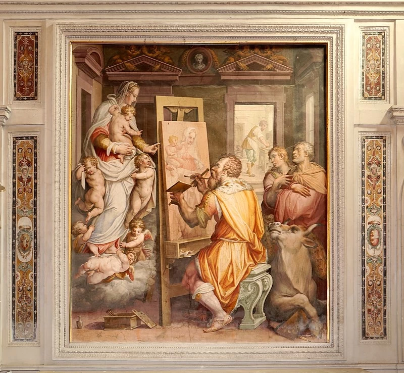 San Luca che dipinge la Vergine (allegoria della pittura), 1570 - Cappella di San Luca, Firenze